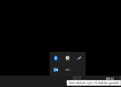 Sistem saatinin yanından Warp simgesine tıklatın