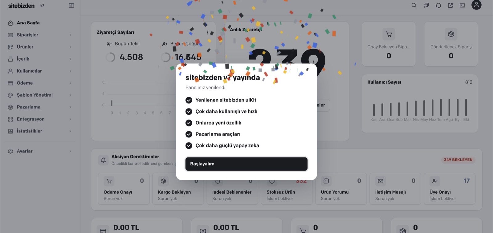 sitebizden v7 yönetim paneli
