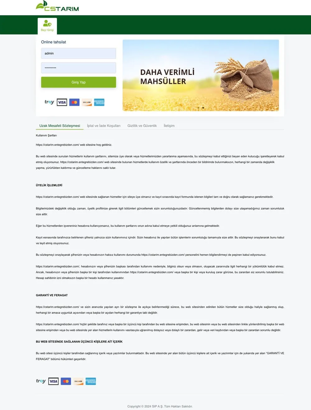 Cs Tarım Web Tahsilat