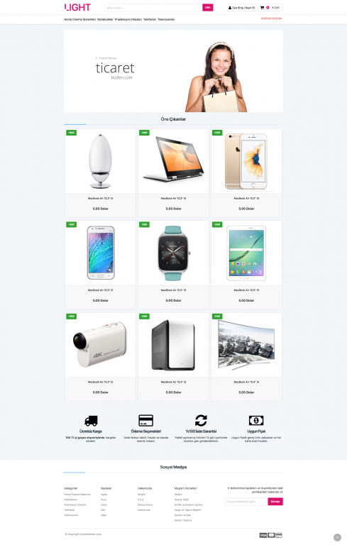 Light E-Ticaret Teması